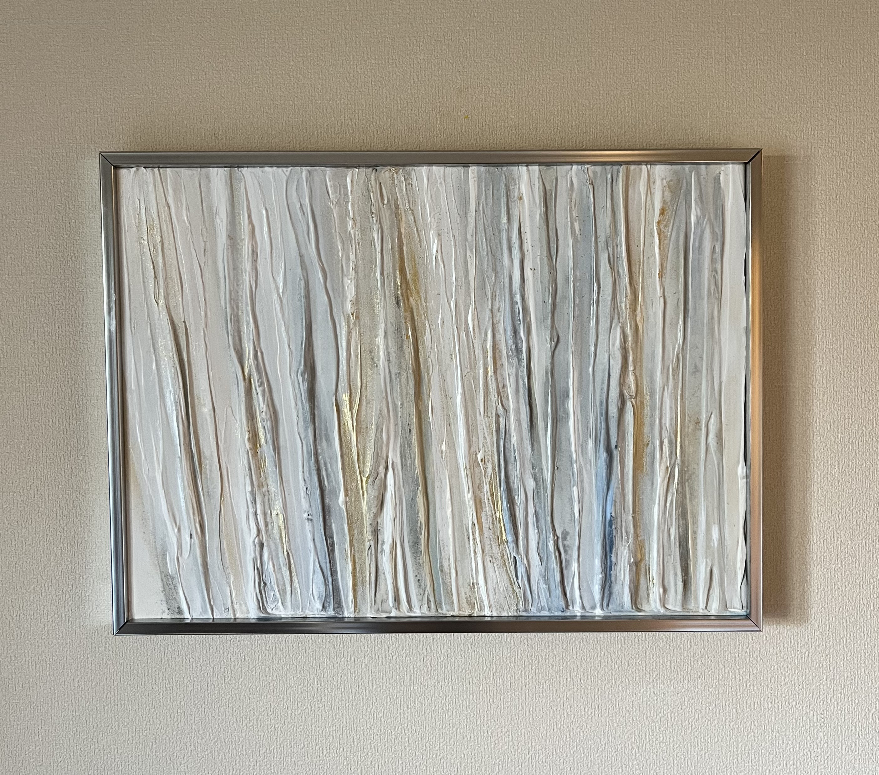 油彩画　Jiri Votruba作　抽象画　白　ホワイト 油彩画 Jiri Votruba作 抽象画 白 ホワイト