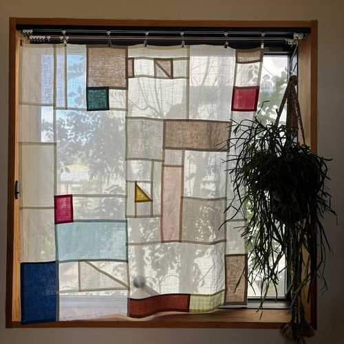 ポジャギ　150×80 ホワイトリネン　No.195 ポジャギ 150×80 ホワイトリネン No.195 ポジャギ リネン シルク 白