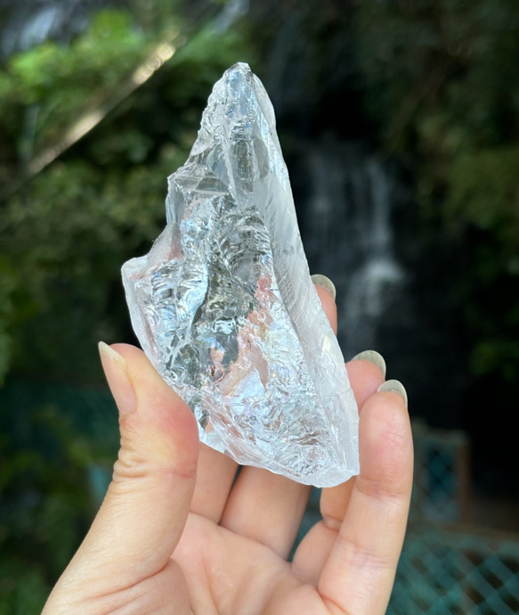 虹入り！ヒマラヤ水晶原石☆インド産☆瀧川神社にて浄化☆98mm