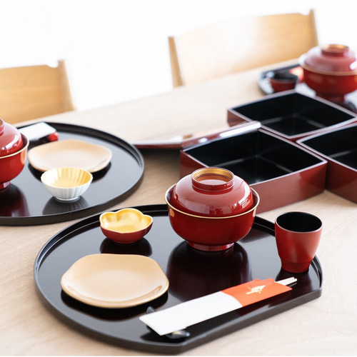 半月盆 小豆色 溜 13.0 ランチョンマット MATAICHI 通販