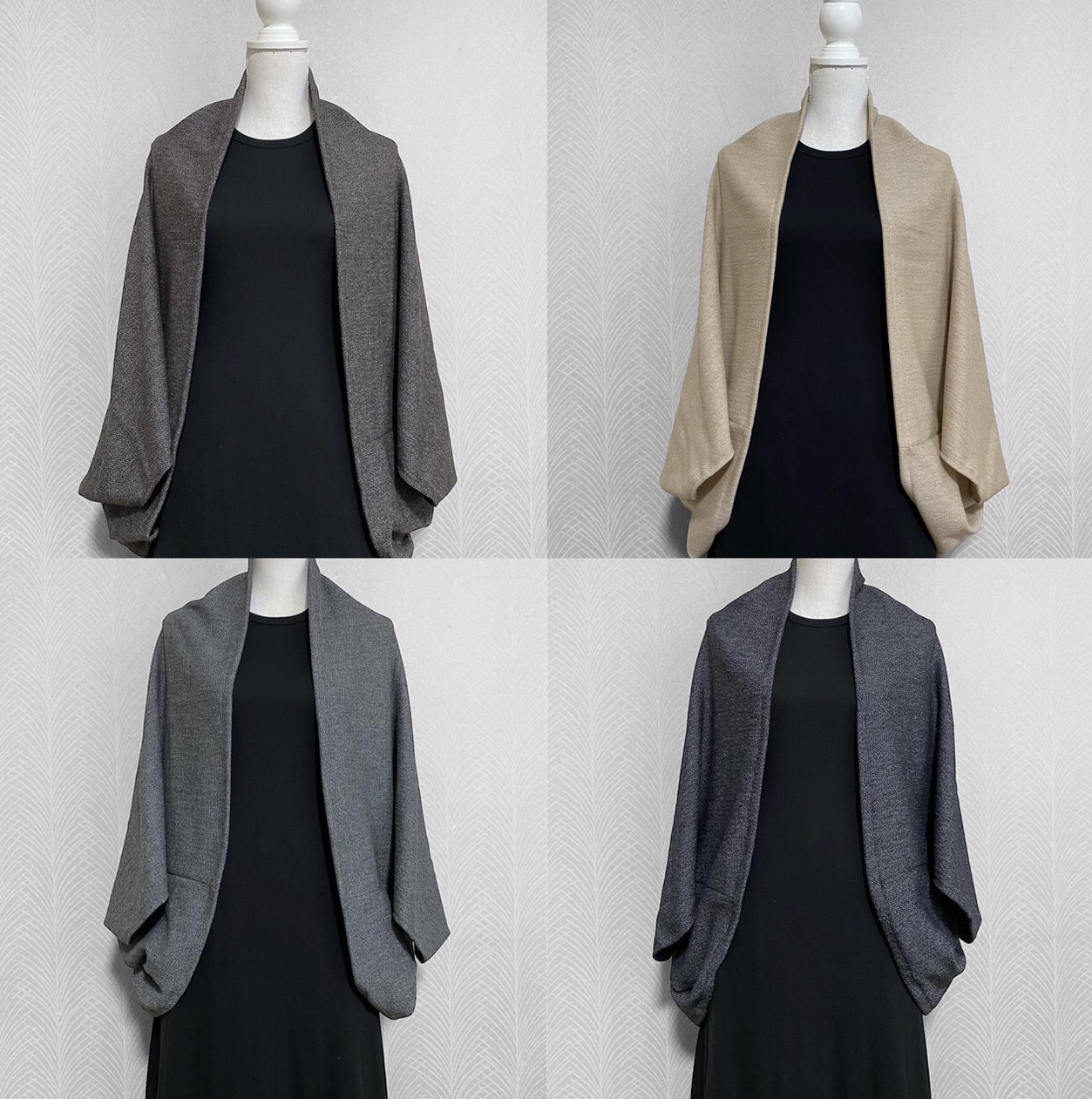 カシミヤウールガーゼ◇4色◇ふんわり柔らかな羽織りです◇軽い