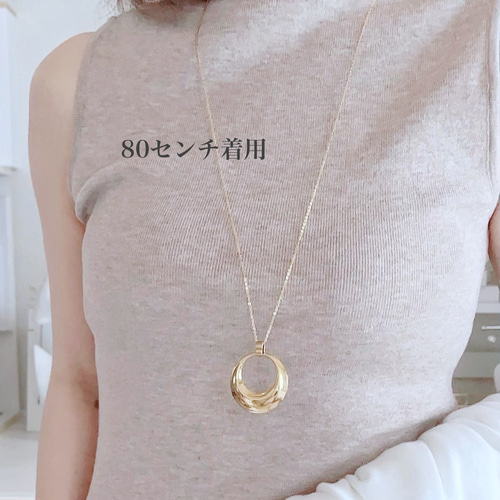 長さ選べる大きなリングチャームネックレス／ゴールド ネックレス