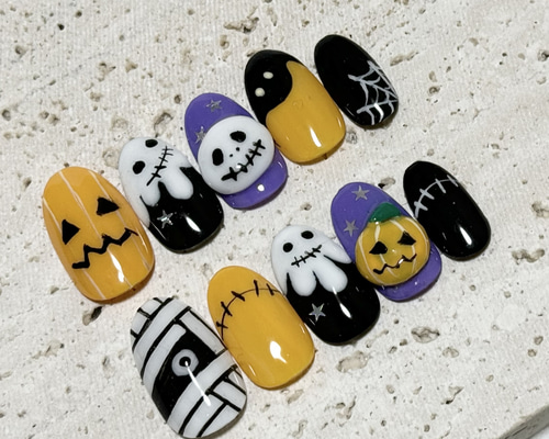 ハロウィンネイル/かぼちゃ/ハロウィン ネイルチップ（つけ爪） a.line