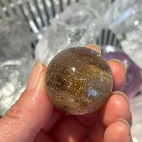 僅かに虹入り！エンジェルヘアルチル千層ガーデンクォーツ