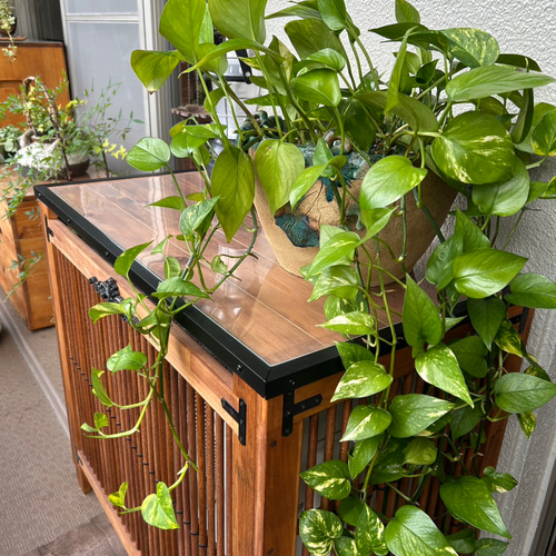 室外機カバー(木製) 和モダン・Sサイズ仕様 ／塗装色・ナチュラル