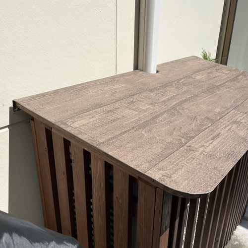 室外機カバー(木製) 和モダン・Sサイズ仕様 ／塗装色・ナチュラル