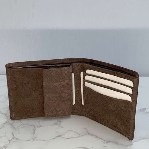 日本製 エレファント 上質 無双仕立て ミドルウォレット 象革 財布