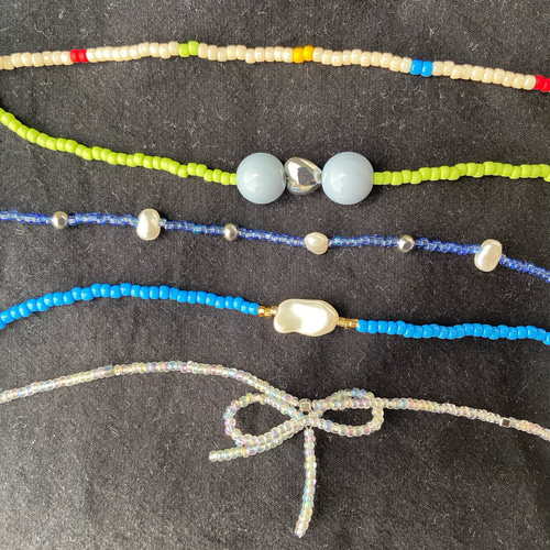 ビーズ ブレスレット 黄緑 ブレスレット AME 通販 18244653｜Creema