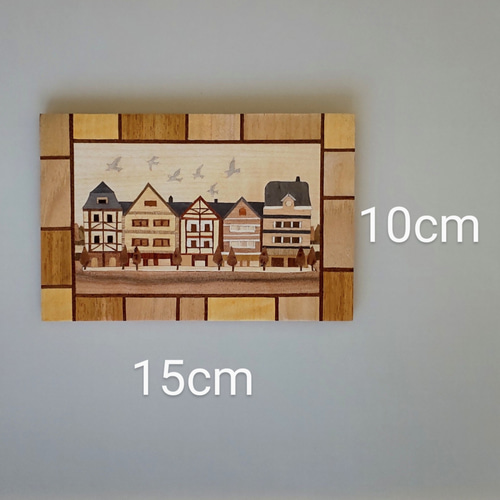 木の絵画 木象嵌] 木組みの家 新築祝い 省スペースインテリア イーゼル