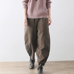 UZUiRO 一本刺し子 バルーンパンツ/生成り/三河木綿 刺し子織 一本刺し子 バルーンパンツ/生成り/三河木綿 刺し子織