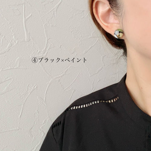 小さなピアスシリーズ★子鹿のピアス/ノンホールピアス(樹脂イヤリング) 野の花のピアス（紫） ピアス / ノンホールピアス / イヤリング