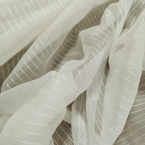 訳あり シルク生地 サテンストライプ楊柳/白 9匁 幅108cm /C487 生地