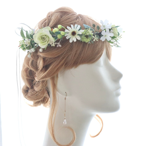 フランス アンティーク 花冠 かんむり 布花 ウェディング 0425C フランスアンティーク 布花花冠 グローブドマリエ カルト