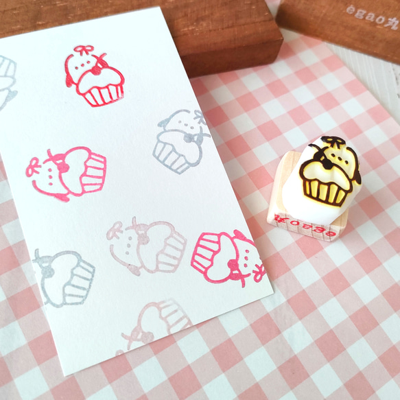 カップケーキとシマエナガちゃん』消しゴムはんこ はんこ・スタンプ