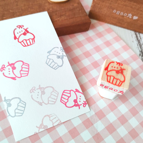カップケーキとシマエナガちゃん』消しゴムはんこ はんこ・スタンプ