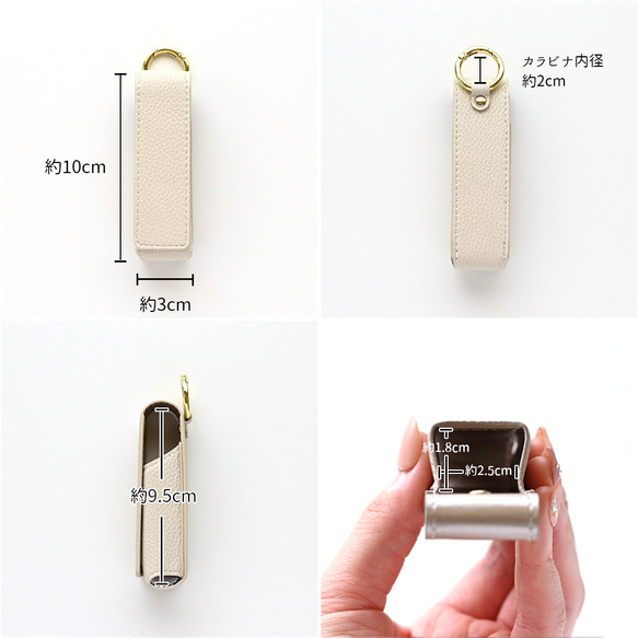 1本収納 ミラー付き リップケース 【 simple - クラシック - 】 名入れ くすみカラー 鏡付き HA47A 8枚目の画像