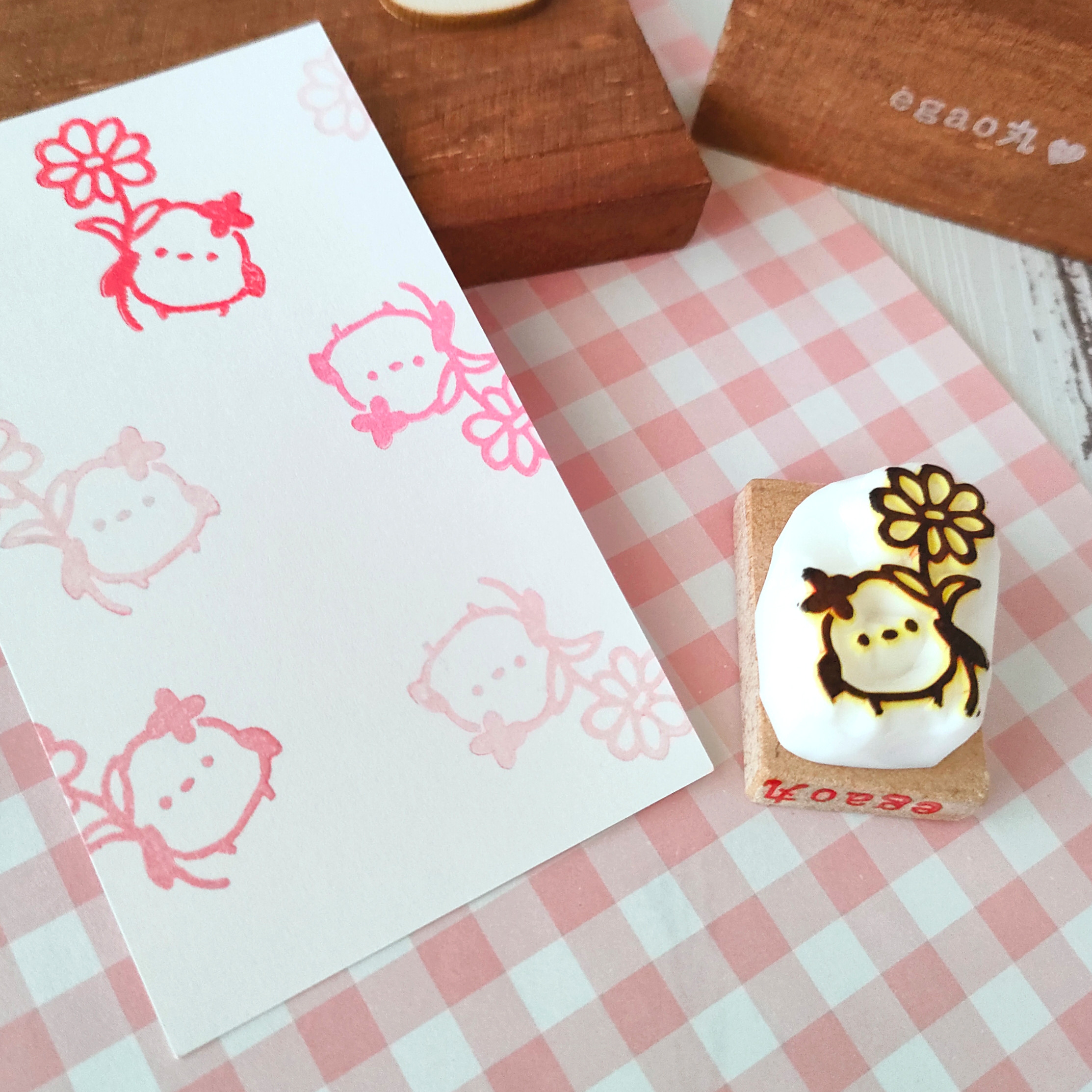 消しゴムはんこNo.413 モフモフくまちゃんとシマエナガ 消しゴムはんこNo.413 モフモフくまちゃんとシマエナガ