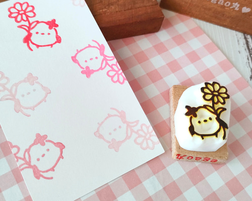 お花とシマエナガちゃん』消しゴムはんこ はんこ・スタンプ egao
