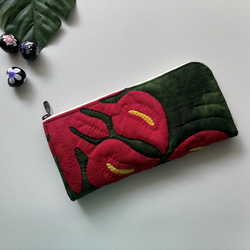 再販』L字ファスナー長財布 油絵風パイナップル【マチ付きです