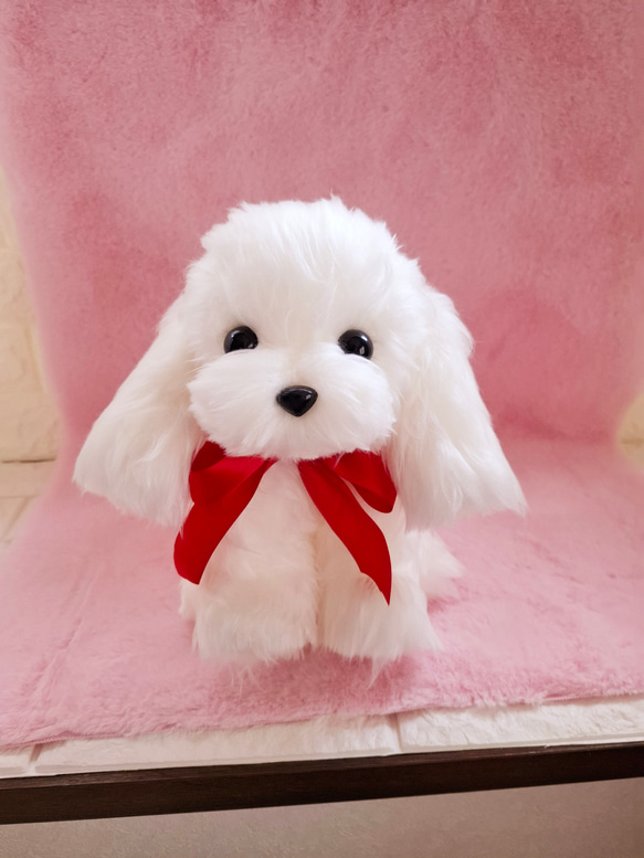 ぬいぐるみ、マルチーズ、犬ハンドメイド、リアルサイズ
