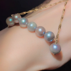 プレミアム 天然石 プレシャスオパールのステーションネックレス 14Kgf