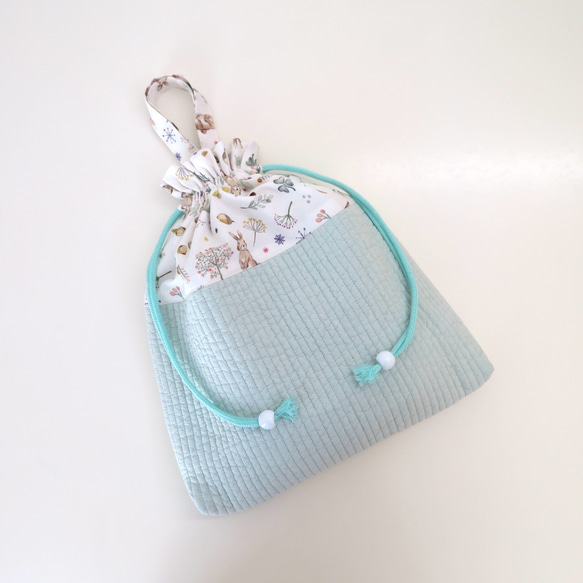 ヌビ お着替え袋 体操着袋 イブル ブルー イルカ 水色 ベージュ