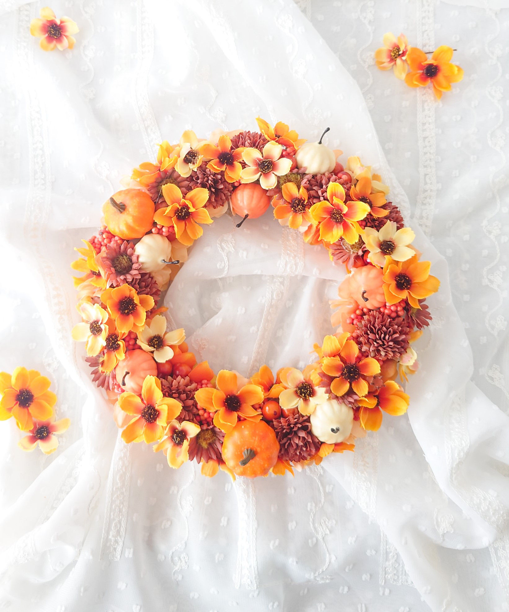 orange♪造花リース2点セット orange♪造花リース2点セット リース 玄関 通販 春 オール