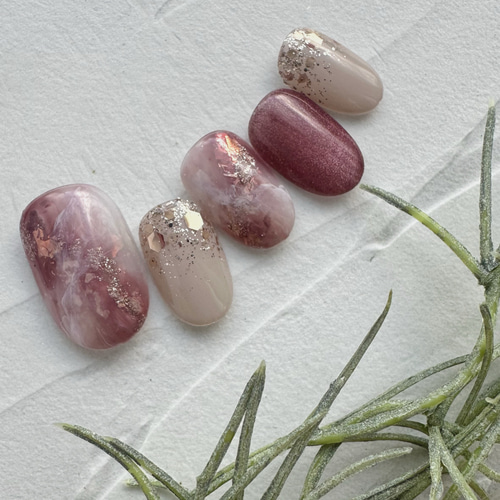 33))ネイルチップ フレンチガーリー ボルドー シンプルネイル ニュアンス 33))ネイルチップ フレンチガーリー ボルドー シンプルネイル