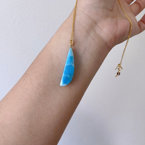 35.3mm 天然無処理 ラリマー ペンダントトップ k8 ネックレス