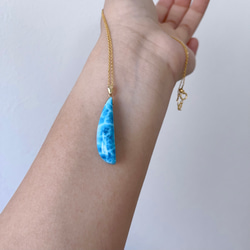 35.3mm 天然無処理 ラリマー ペンダントトップ k8 ネックレス