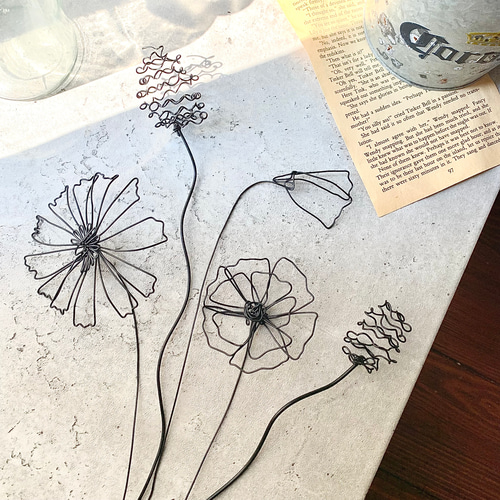 ワイヤーアート スワッグ フェイクフラワー 花束 フラワーアート