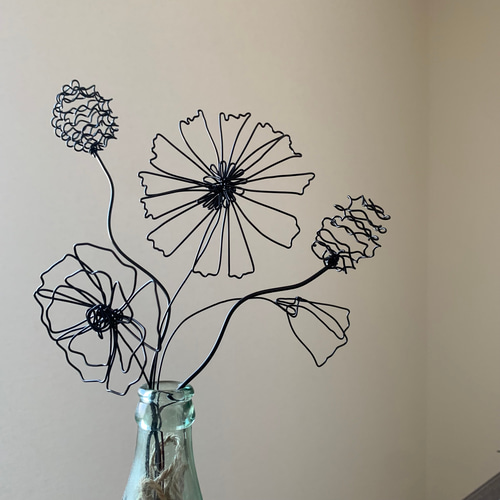 ワイヤーアート スワッグ フェイクフラワー 花束 フラワーアート