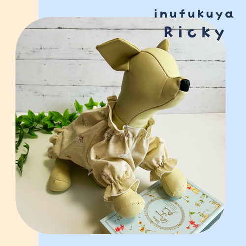 小花柄 綿麻チュニックブラウス 犬服 重ね着にも♡ ペット服