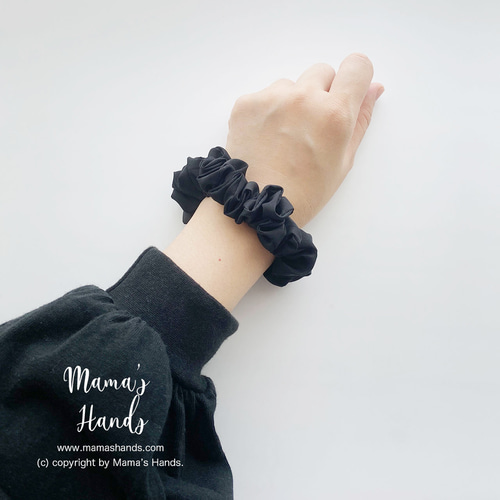 シュシュ ヘアゴム スモーク/クリア/ブラック