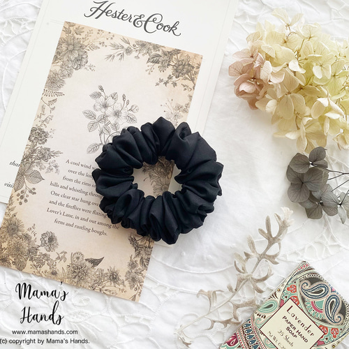 シュシュ ヘアゴム スモーク/クリア/ブラック