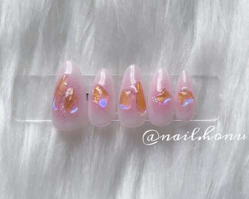 ネイルチップ チークネイル ちゅるんネイル ワンホンネイル ワンホンチークちゅるるん🍒 #量産型#量産型ヲタク#nails#ネイル