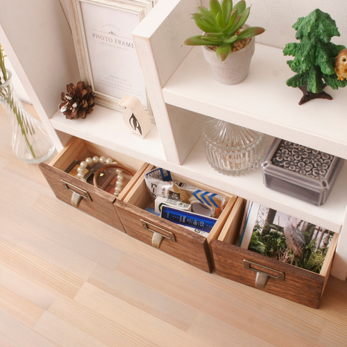 ☆引出し付き☆サイズを伸ばせる木製伸縮ラック【SPF材】 棚・シェルフ