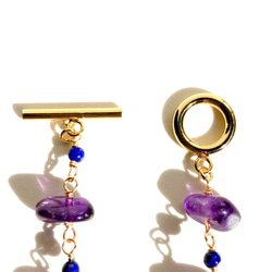 再販♡天然石アメジストとラピスラズリのマンテルブレスレット 5枚目の画像