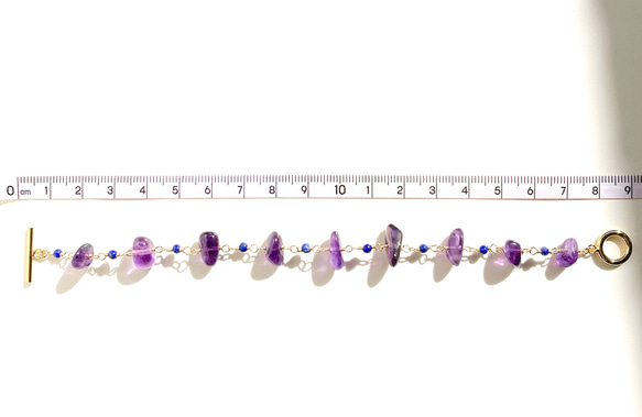 再販♡天然石アメジストとラピスラズリのマンテルブレスレット 6枚目の画像
