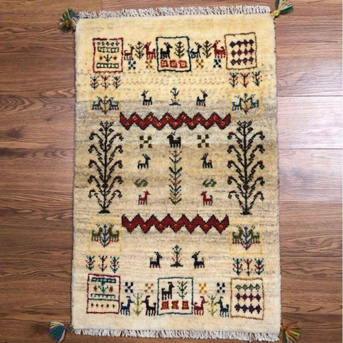 ペルシャギャッベ (ギャベ) 節約 玄関マット No:3354 サヤンサヤン