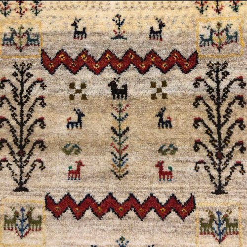 ペルシャギャッベ (ギャベ) 玄関マット No:3354 良い ペルシャギャッベ