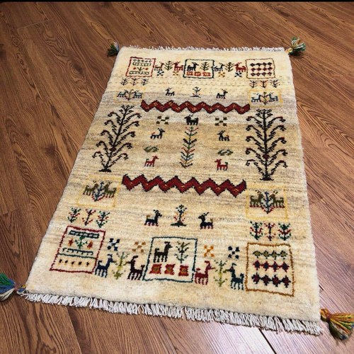 130x195cmじゅうたん(804)玄関・ペルシャ・クム・ギャッベ・ラグ 130x195cmじゅうたん(804)玄関・ペルシャ・クム・ギャッベ・ラグ