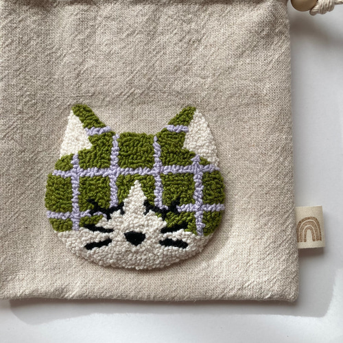 カラフルねこ 巾着袋 ポーチ メイクポーチ サニタリーポーチ