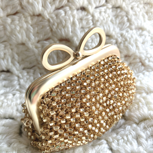 ビーズのがま口☆ハンドメイドがま口☆イヤホンケース☆コインケース  