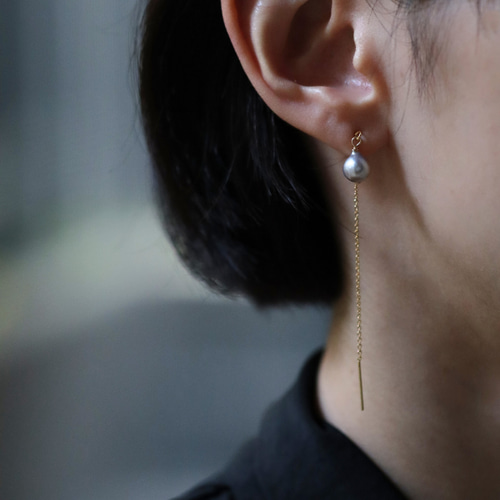 グレーアコヤのアメリカンピアス あこや真珠 アコヤパール パール