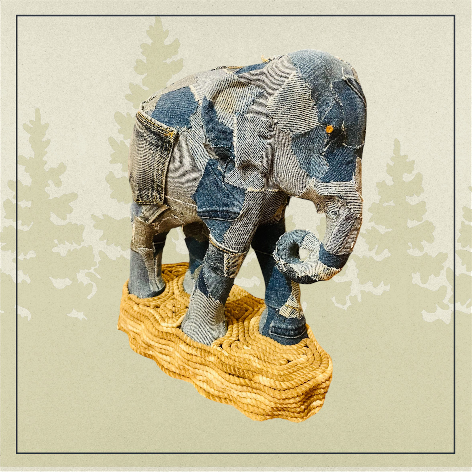 デニム×ロープ ゾウ リメイク