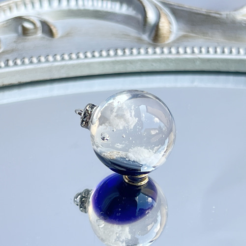 青色ガラス球体 金属スタンド付き 楽天市場】宇宙ガラス ネックレス ペンダント メンズ ブルーコスモ