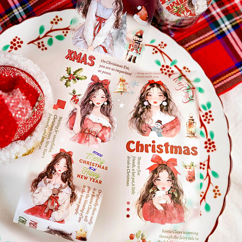 ☆SALE☆【S614コラージュ素材】海外PETテープ クリスマス 人物