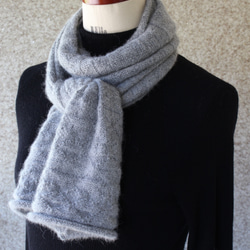 Made in Turkey『淡いピンクホワイトのグラデ』手編みストールマフラー 1000円off Made in Turkey『淡いピンクホワイトのグラデ』手編み
