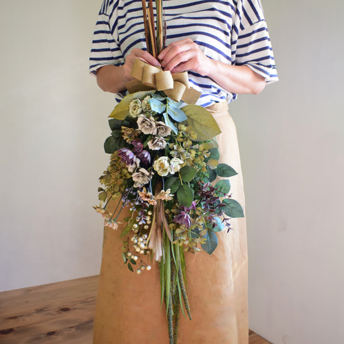 アーティシャルフラワー】季節のグリーンスワッグブーケ スワッグ blow